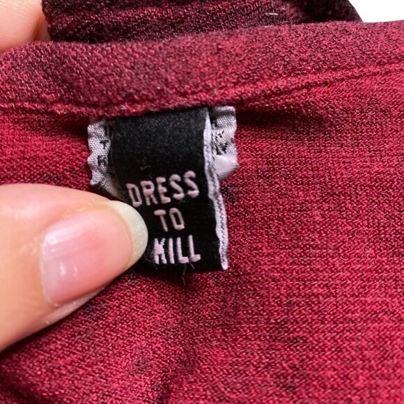 Dress to kill Jane Mohr burnt burgundy twist‎ tunic blouse textured one size - Picture 6 of 6